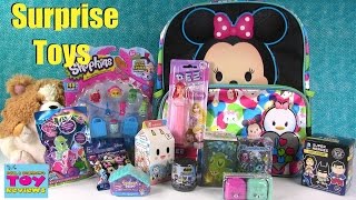 Surprise Toys Disney Tsum Tsum Backpack  Shopkins Pez MLP Squinkies  PSToyReviews [upl. by Leihcar]