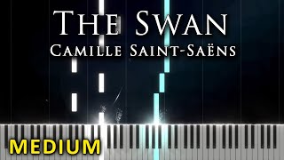 The Swan Le Cygne  Camille SaintSaëns MEDIUM PIANO [upl. by Arracahs]