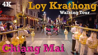 Walking Tour Chiang Mai Thailand  Loy Krathong 2022 [upl. by Mendelsohn]