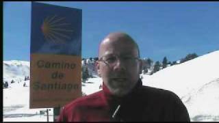 Jakobsweg live in Spanien  Schnee am Somport Pass [upl. by Aneert]