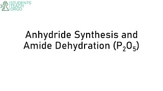 Organic Chemistry 2 Anhydride Synthesis P2O5 [upl. by Ydal]