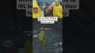 Devin amp Dylan shield up IRL before winning their fortnite game 😂 [upl. by Ananna]