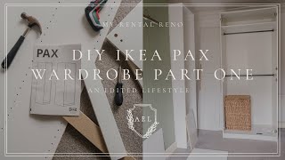 DIY Ikea Pax Wardrobes Part One  Renter Friendly  Primary Bedroom Makeover  An Edited Lifestyle [upl. by Kifar]