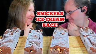 ASMR SNICKERS ICE CREAM RACE MUKBANG EATING SOUNDS [upl. by Hartzel]