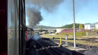 Fahrt mit der Harzer Schmalspurbahn von Wernigerode nach Wernigerode Westerntor [upl. by Nerrawed383]