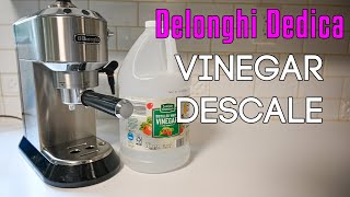 Descale DeLonghi Dedica EC680EC685 Vinegar Descale Cycle  2021 Update [upl. by Aicened]