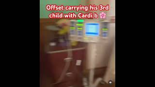 Offset carrying his third child with cardi b at the hospital after cardi b 3rd childbirth 😊❤️ [upl. by Siblee]