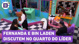 BBB 24 Fernanda e Bin Laden discutem no quarto do Líder e sister se retira [upl. by Adnovaj3]