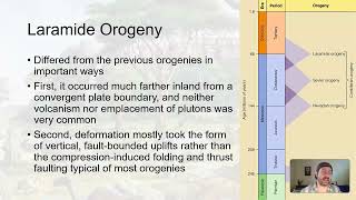 GLG102IN Online  Unit 13 Lecture Section 5  Laramide Orogeny [upl. by Atirec684]