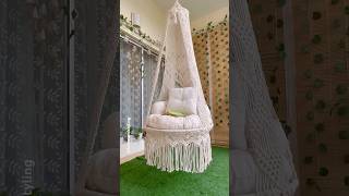 Macrame Swing 🔗Link in channel details swing balconygarden homedecor [upl. by Nedac]