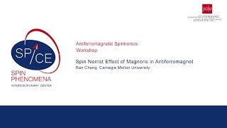 Talks  Antiferromagnetic Spintronics  Ran Cheng  Spin Nernst Effect of Magnons in Antiferromagnet [upl. by Arimihc]