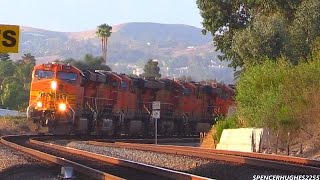 Metrolink Surfliner amp BNSF Freight Train in South Orange County July 13th 2014 [upl. by Imekawulo]