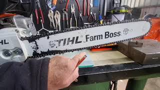 Stihl chain tension explained [upl. by Halimeda]