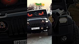 😈 Black modified THAR 🔥😈 4x4 power of Thar status 💪🏻👿 Jai or Veeru  slowed reverb song ❣️shorts [upl. by Claribel945]