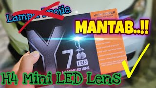 Lampu Y7DR H4 Mini LED Lens pasang di Brio Satya Mantab Tapi Awet kah❓❓ [upl. by Eirolam]