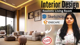 Realistic Interior Design with SketchUp and Enscape [upl. by Kirkwood]