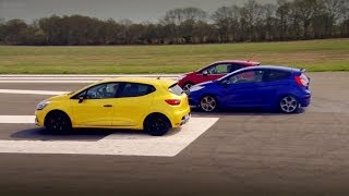 Peugeot 208 GTi vs Renault Clio 200 Vs Ford Fiesta ST  Top Gear  Series 20  BBC [upl. by Vey]