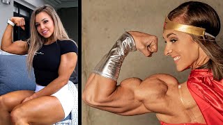 Muscle Girls flexing ripped Muscles 💪 Fbb posing Abs Biceps Qauds 🏆 Workout Motivation [upl. by Akerdna]