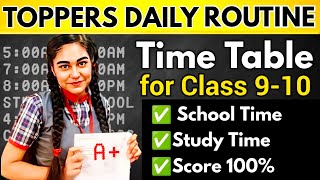 Toppers Daily Timetable for class 9 amp 10 Class🔥Master Plan to Study 30 Days before Exams TIMETABLE [upl. by Venola]