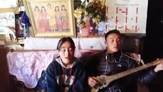 Talented Siblings Tshering Yanki with her Elder Brother Tshering Dorji singing a song using Dramnen [upl. by Butta]