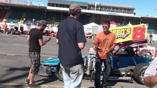 Oswego Speedway 2012 ISMA Winged Super Modified Pit Action A Sat Sept 1 2012 [upl. by Frederico]