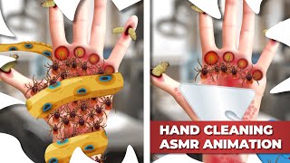 ASMR Hand Cleaning Animation Octopus Tentacles Worms Spiders amp Pimples [upl. by Aketal]