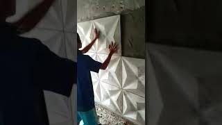 TUTORIAL PEMASANGAN 3D WALL PANEL bahan semen [upl. by Faux171]