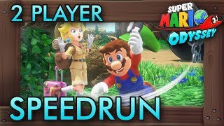 Super Mario Odyssey  2 Player CoOp Speedrun Any in 11747 [upl. by Ojybbob]