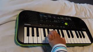 Basic piano tutorial for beginner happy birthday song using casio sa46 [upl. by Fanestil]