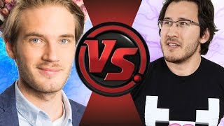 PEWDIEPIE vs MARKIPLIER Cartoon Fight Club Episode 52 [upl. by Alyak]