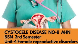 Cystocele  Disease No8 AHN BSN 3rd Semester Unit4  Female Reproductive System Disorders [upl. by Dede260]