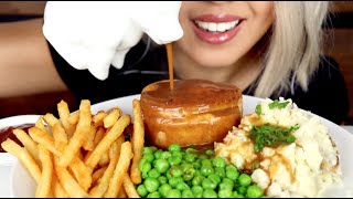 ASMR Eating Steak Pie Fries Mash No Talking [upl. by Ennaear]