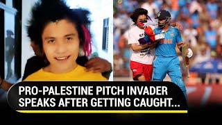 World Cup Final ProGaza Protestor Invades Pitch Tries To Hug Kohli  IND v AUS  IsraelHamas War [upl. by Ayiak]