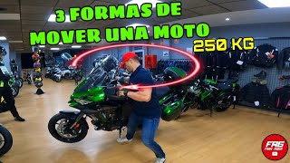 COMO MOVER UNA MOTO PESADA FACILMENTE  MOVER MOTO PESADA EN PARADO Y PONER CABALLETE  TUTORIAL [upl. by Tresa]