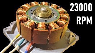 23000 RPM  Reuse 24V Super High Speed DC Motor from DEAD Printer  Brushless BLDC Motors [upl. by Anirahs]