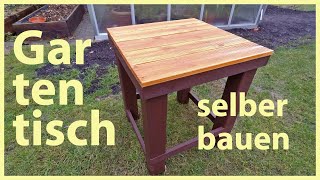 Gartentisch aus Holzresten selber bauen  DIY [upl. by Atinal]