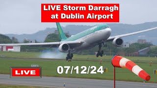 🔴 LIVE Storm Darragh High wind at Dublin Airport 071224 [upl. by Wittenburg982]