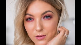 Pink Smoky Eye mit Glitzer  Huda Beauty Mauve Obsessions Palette [upl. by Raphaela]