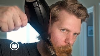 Round Brush Beard Grooming Technique to Control a Curly Beard [upl. by Erving957]