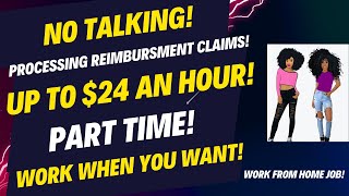 Non Phone Work From Home Job Part Time Remote Jobs Processing Reimbursement Claims Up To 24 An Hour [upl. by Yancy]