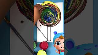 Baby John Paints A Lollipop 🎨🍭 shorts kids art Little Angel Nursery Rhymes [upl. by Ydnew]