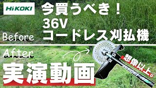 【ハイコーキ】今買うべき！36Vコードレス刈払機、実演動画。 [upl. by Irvin]