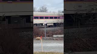 MBTA FraminghamWorcester line Inbound train in Westborough [upl. by Karlyn599]