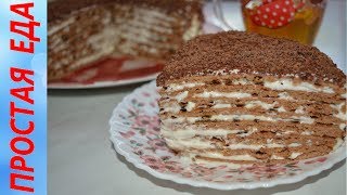 Шоколадный торт со сливками на сковородеChocolate cake with cream in a frying pan [upl. by Odele130]