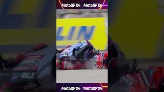 MOTO GP  FRANCESCO BAGNAIA AND ALEX MARQUEZ S FATAL CRASH AT ARAGON GP 2024😱😱 [upl. by Cyn323]