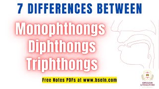 7 Major Differences Between Monophthongs Diphthongs and Triphthongs  Easy Lecture for Beginners [upl. by Daiz165]