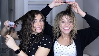 SEESTER CURLY HAIR ROUTINE USING THE DENMAN BRUSH [upl. by Anairo]