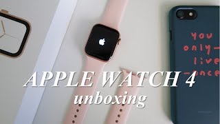 Apple Watch series 4 Unboxing  Gold Alu  Pink Sand 40MM 애플워치 시리즈4 언박싱 [upl. by Aroda822]