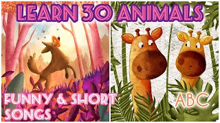 Learn Animals amp Alphabet Sing Along Song Cute Animals Clips amp Original Song [upl. by Laet]