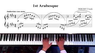 Debussy  Arabesque No 1 with score [upl. by Ahseeyt706]